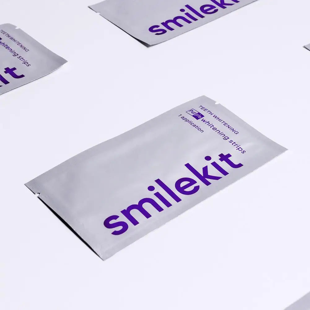 Teeth Whitening Strips V34 Formula Purple Strip Home Use Sensitive Teeth Safe Alfalfa Extract Fast Visible Whitening Results
