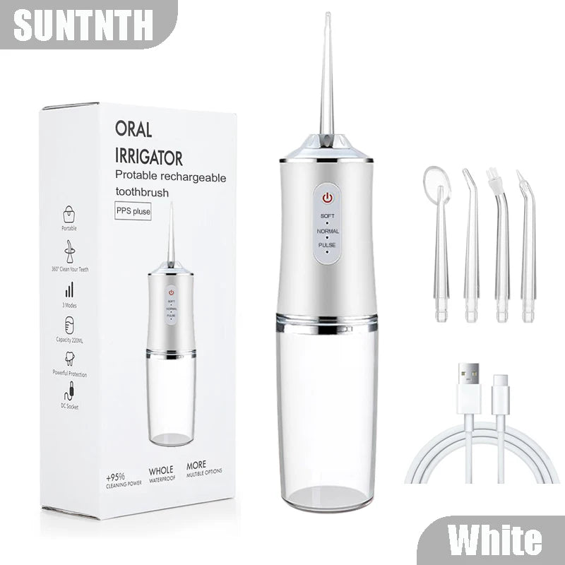 220Ml Dental Irrigator Hygiene Portable Oral Cleaning Electric Sonic Teeth Scaler Tooth Calculus Stains Tartar Remover Tool