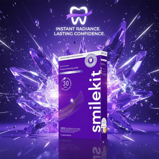 Teeth Whitening Strips V34 Formula Purple Strip Home Use Sensitive Teeth Safe Alfalfa Extract Fast Visible Whitening Results
